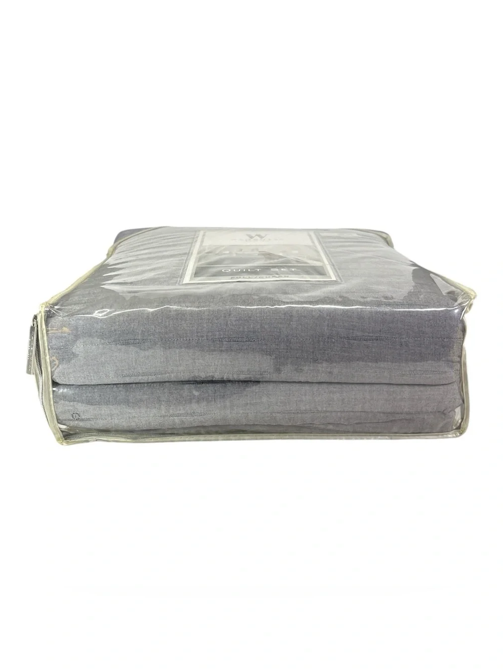 Wamsutta Dakota Yarn Dye 3-Piece Full/Queen Quilt Set Shams Denim Blue Cotton